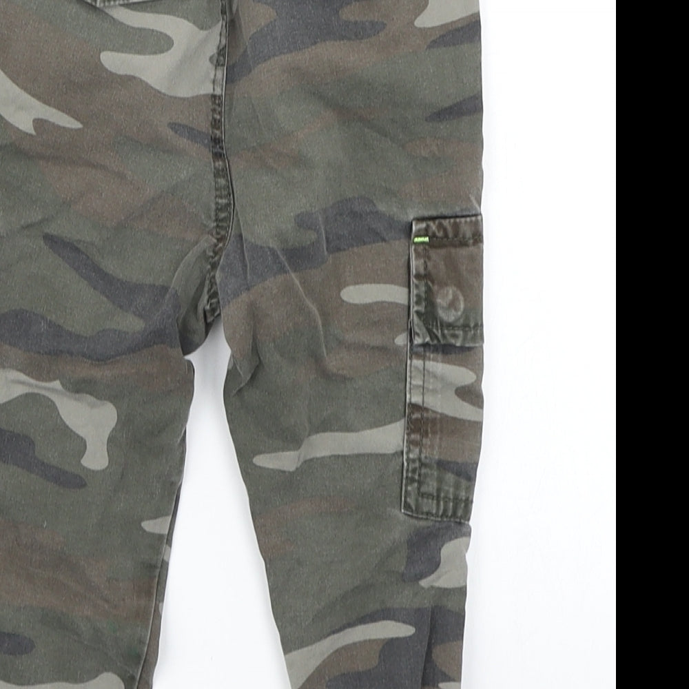 M&Co Boys Green Camouflage  Cargo Trousers Size 18-24 Months