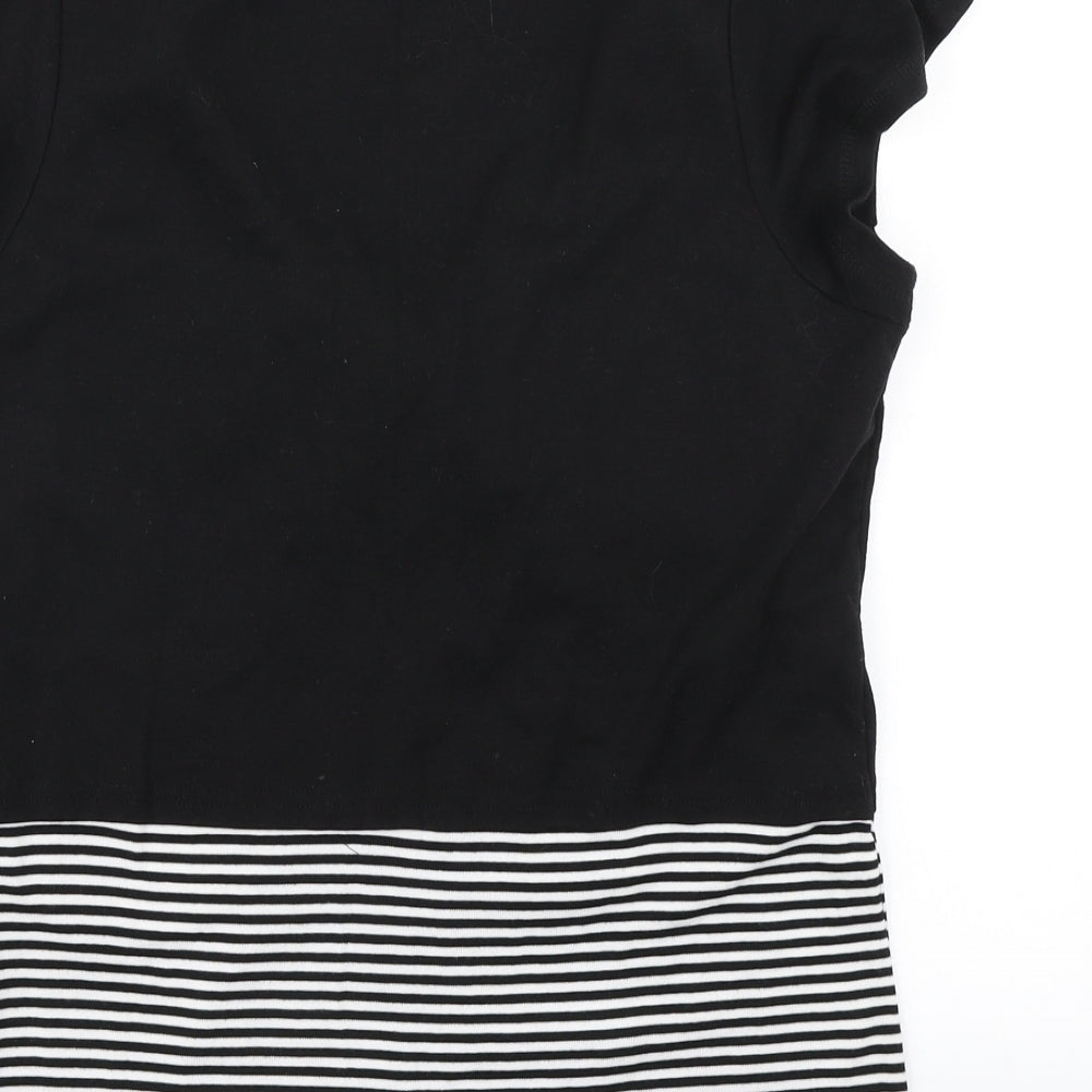 Love Cotton Womens Black Striped  Basic T-Shirt Size 18