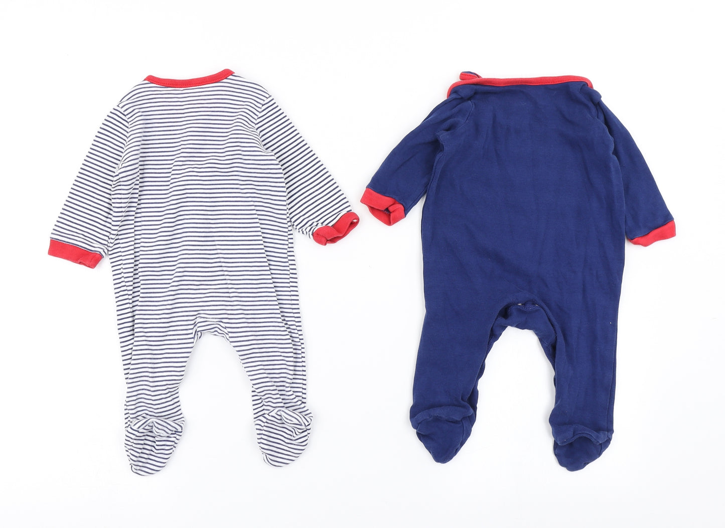 George Boys Blue Striped  Babygrow One-Piece Size 3-6 Months