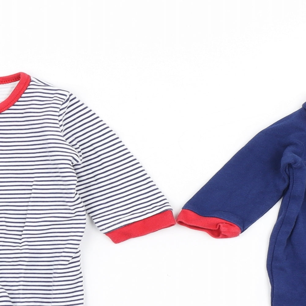 George Boys Blue Striped  Babygrow One-Piece Size 3-6 Months