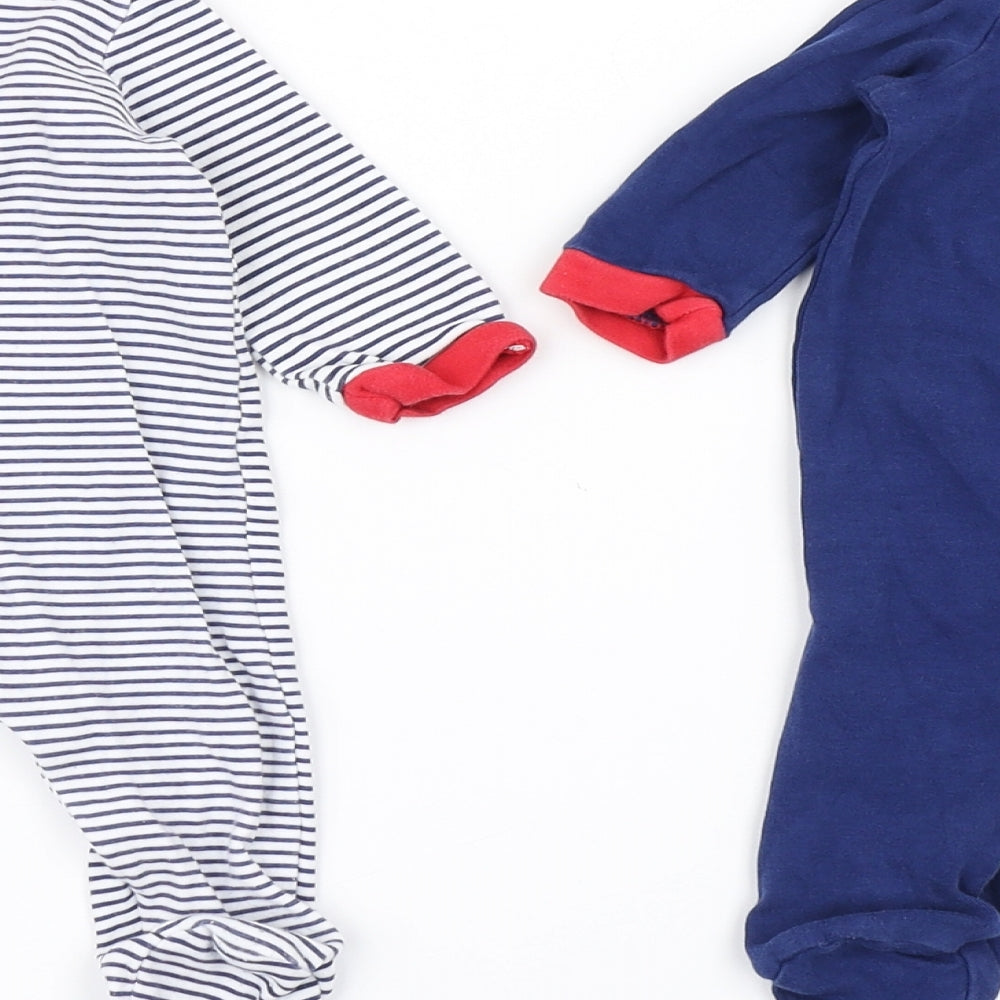 George Boys Blue Striped  Babygrow One-Piece Size 3-6 Months