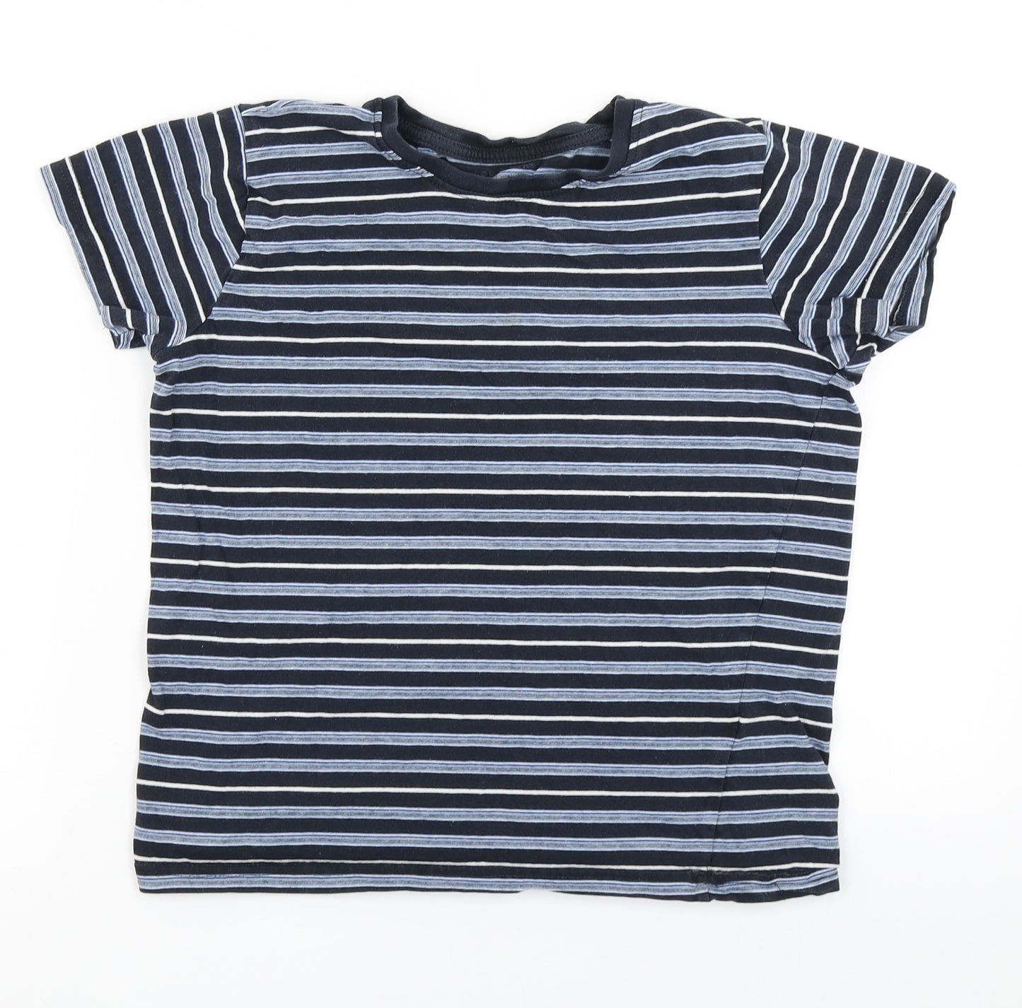 Primark Boys Blue Striped  Basic T-Shirt Size 10-11 Years