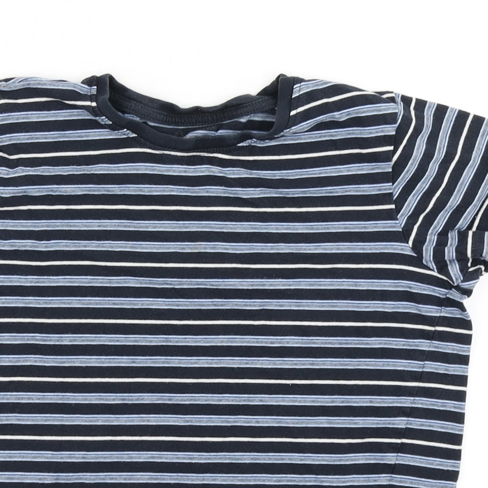 Primark Boys Blue Striped  Basic T-Shirt Size 10-11 Years