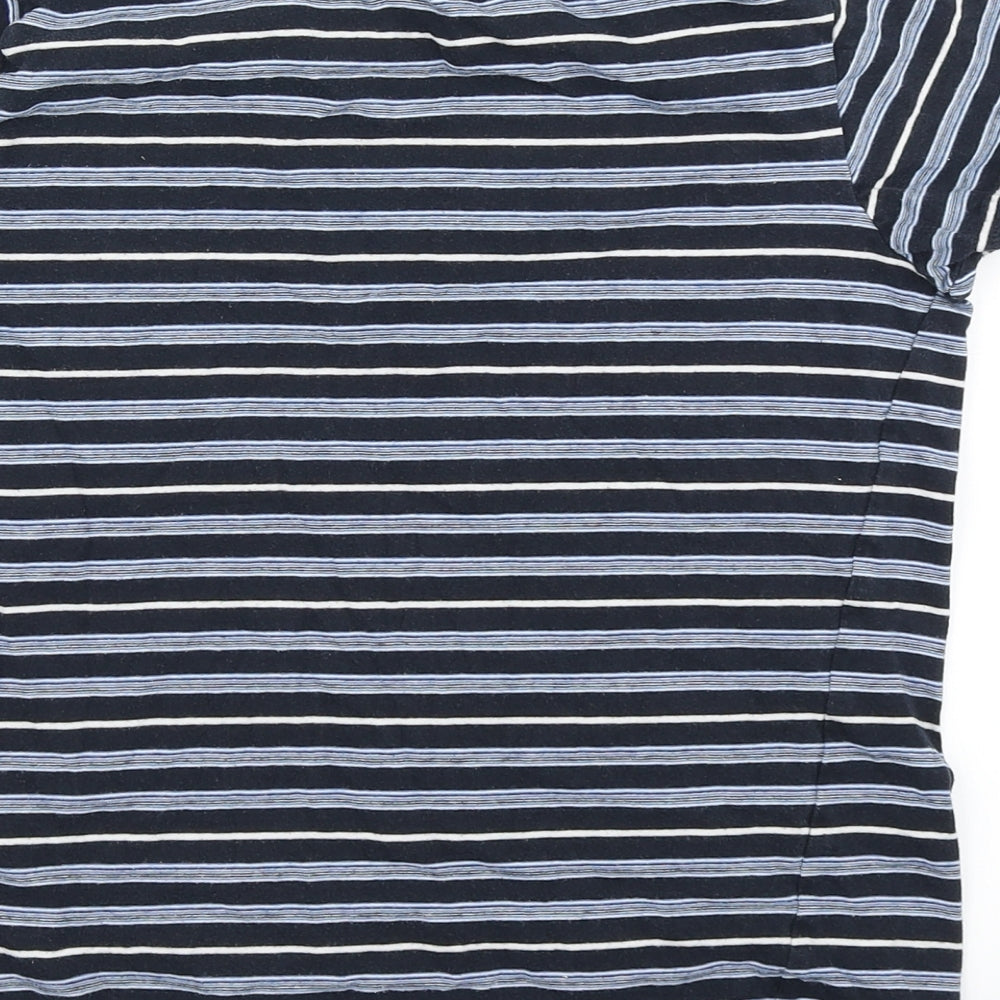 Primark Boys Blue Striped  Basic T-Shirt Size 10-11 Years