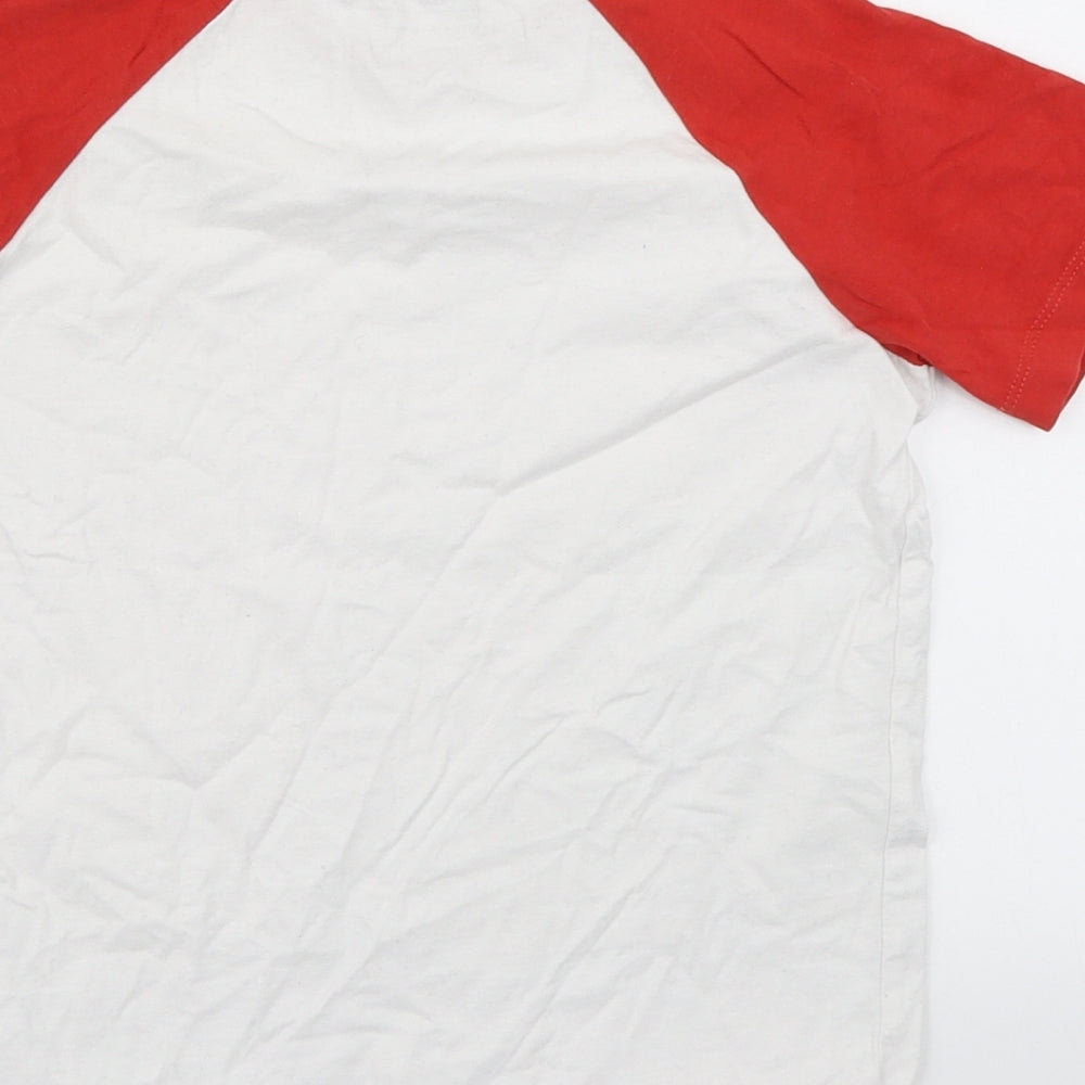 NEXT Boys White Colourblock  Basic T-Shirt Size 7 Years  - Baseball Tshirt
