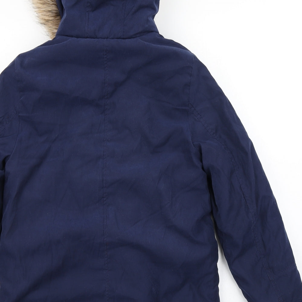 George Girls Blue   Parka Coat Size 10-11 Years
