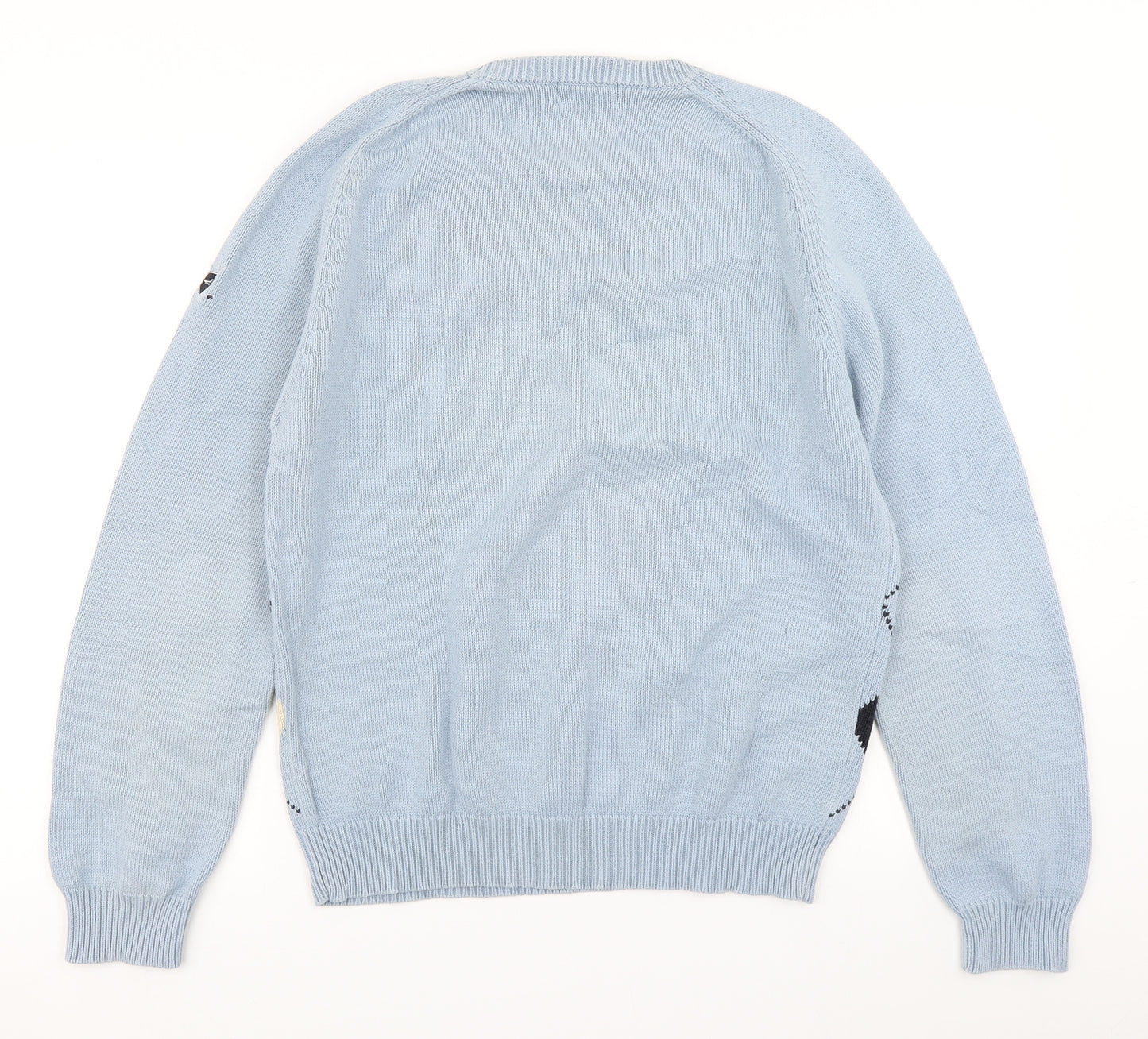 Wolsey Mens Blue Argyle/Diamond Knit Pullover Jumper Size M