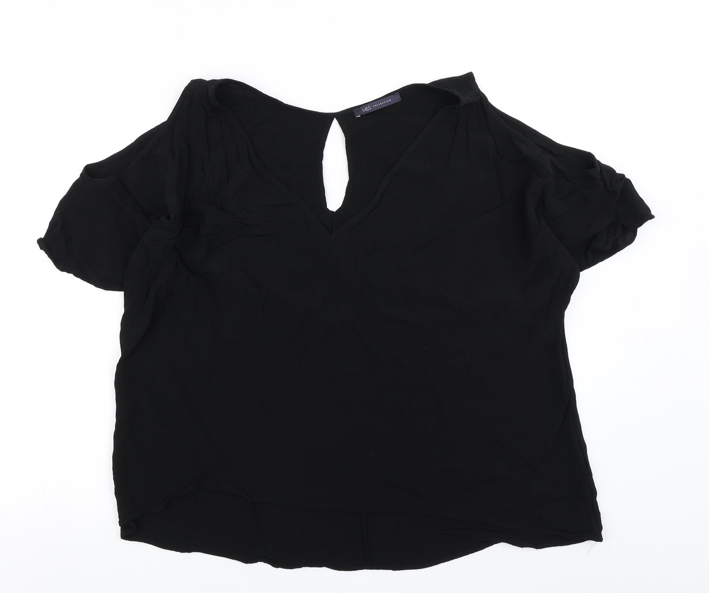 M&S Collection Womens Black   Basic Blouse Size 20  - Cold shoulder