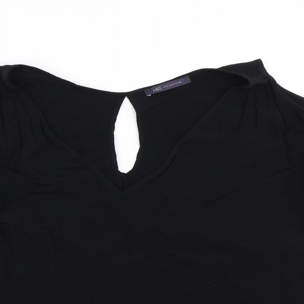 M&S Collection Womens Black   Basic Blouse Size 20  - Cold shoulder