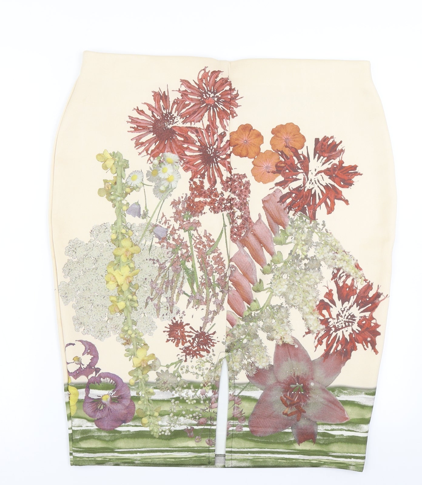 M&S Collection Womens Beige Floral  Straight & Pencil Skirt Size 16