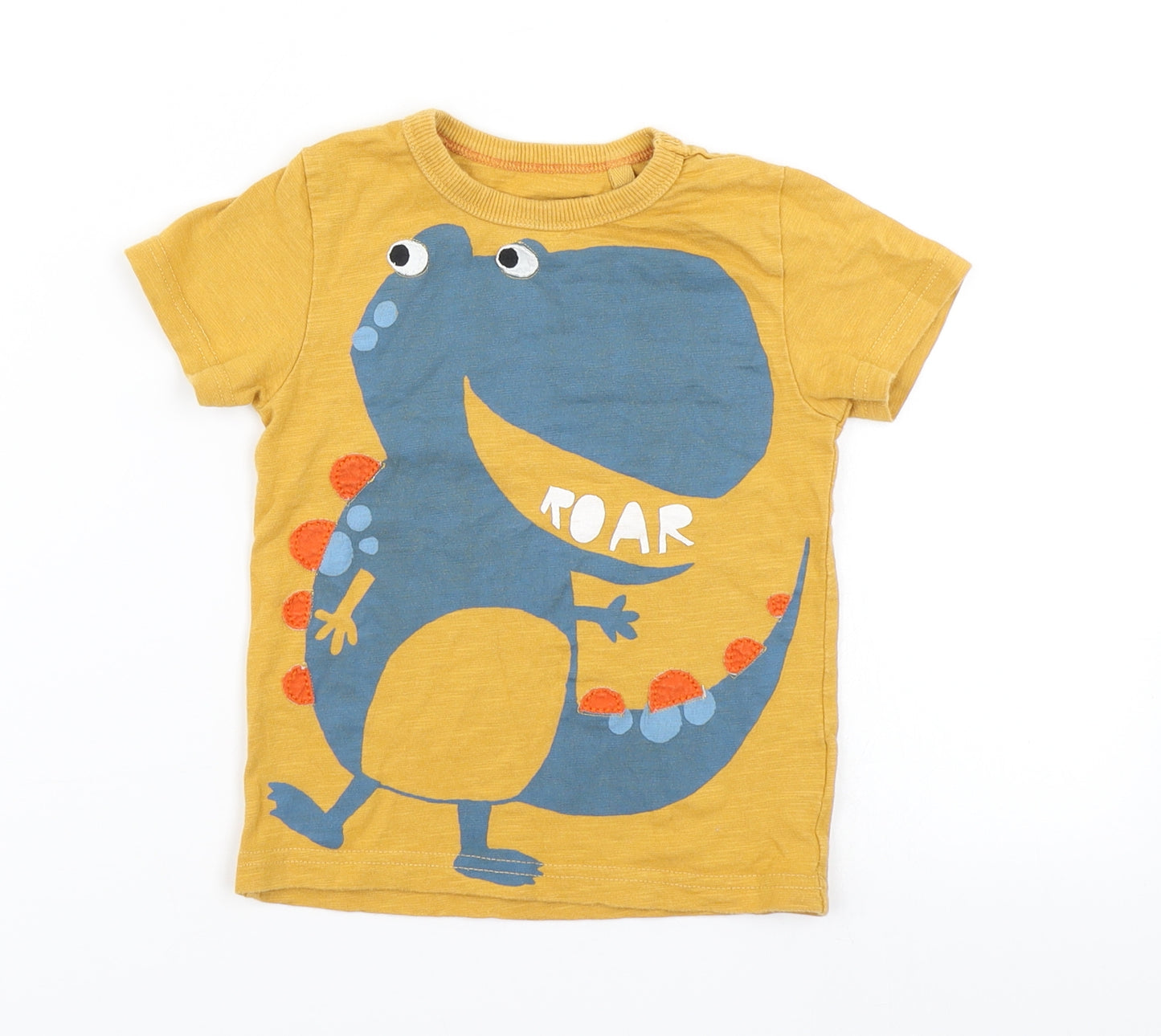 NEXT Boys Yellow   Basic T-Shirt Size 12-18 Months  - Dinosaur