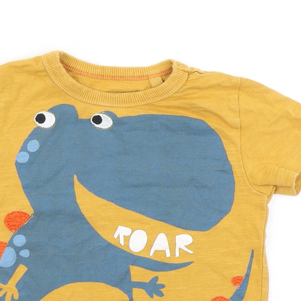 NEXT Boys Yellow   Basic T-Shirt Size 12-18 Months  - Dinosaur