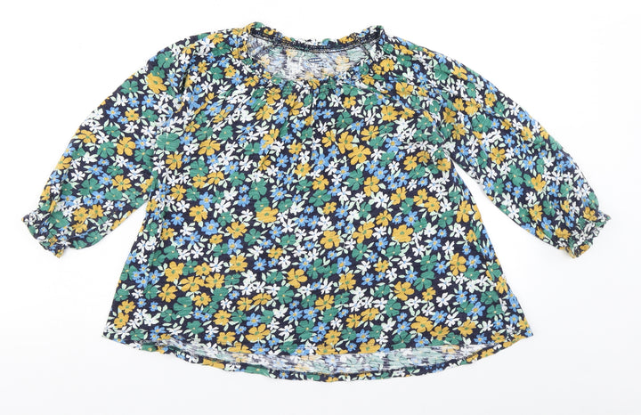 Old Navy Womens Blue Floral  Basic T-Shirt Size 8