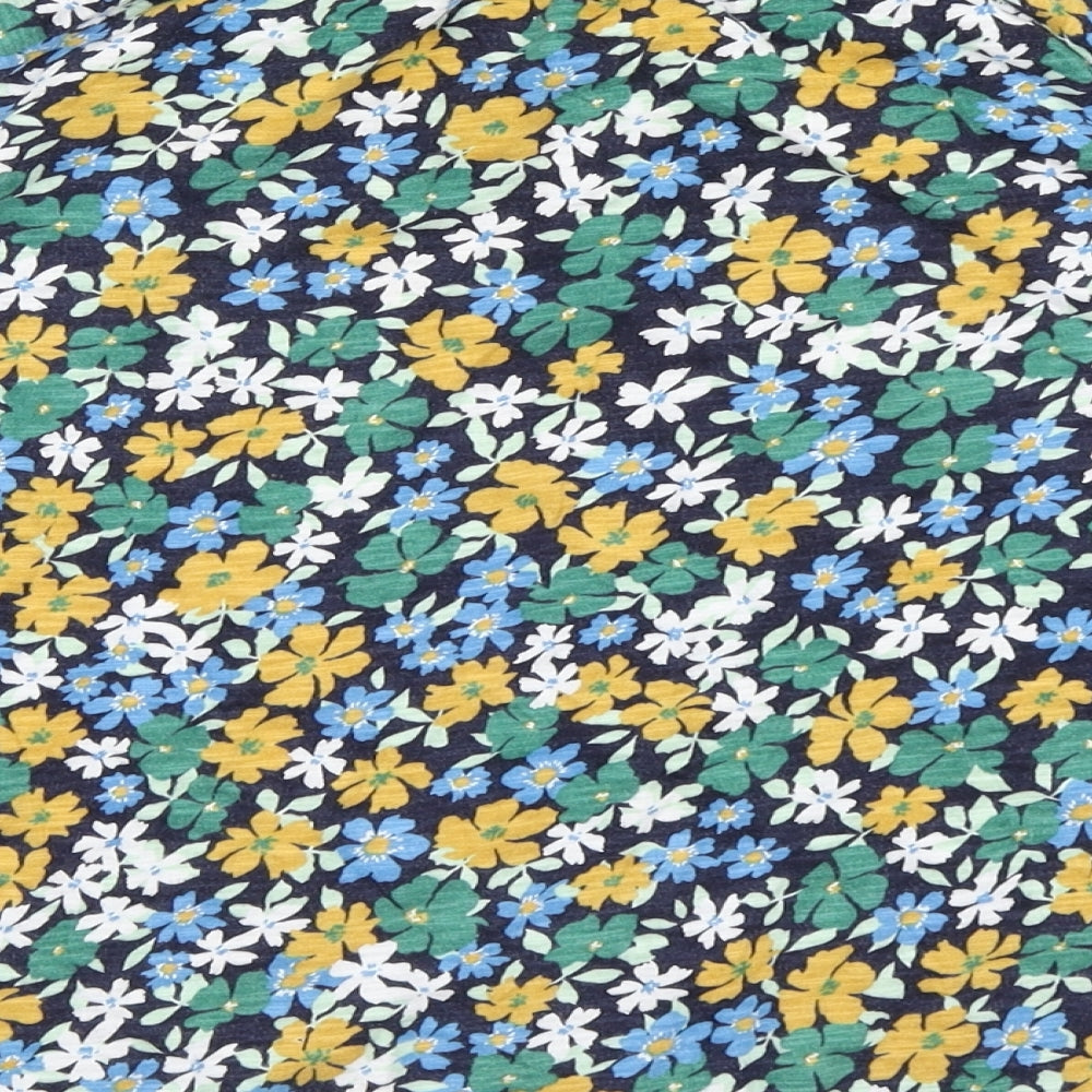 Old Navy Womens Blue Floral  Basic T-Shirt Size 8