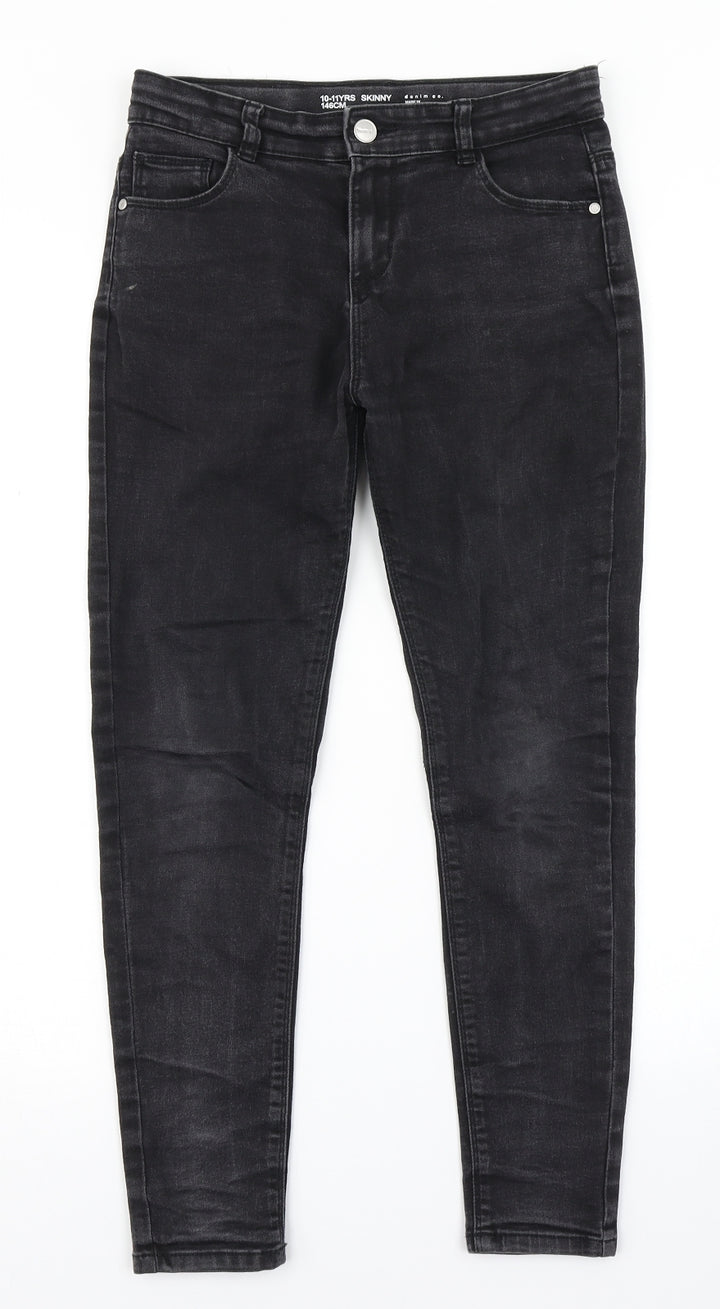Denim Co Girls Black  Denim Skinny Jeans Size 10-11 Years