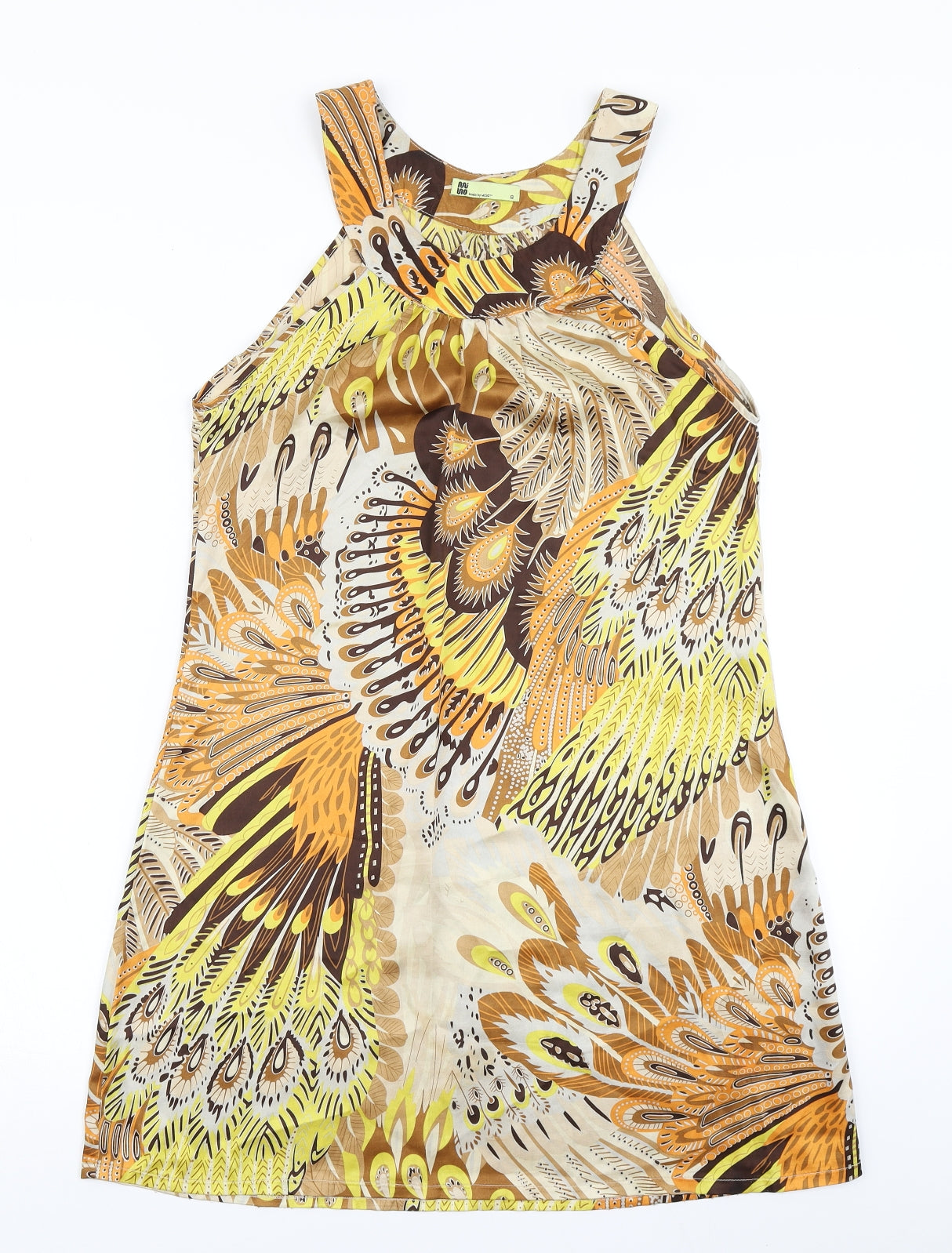 Miso Womens Brown Batik  A-Line  Size 8