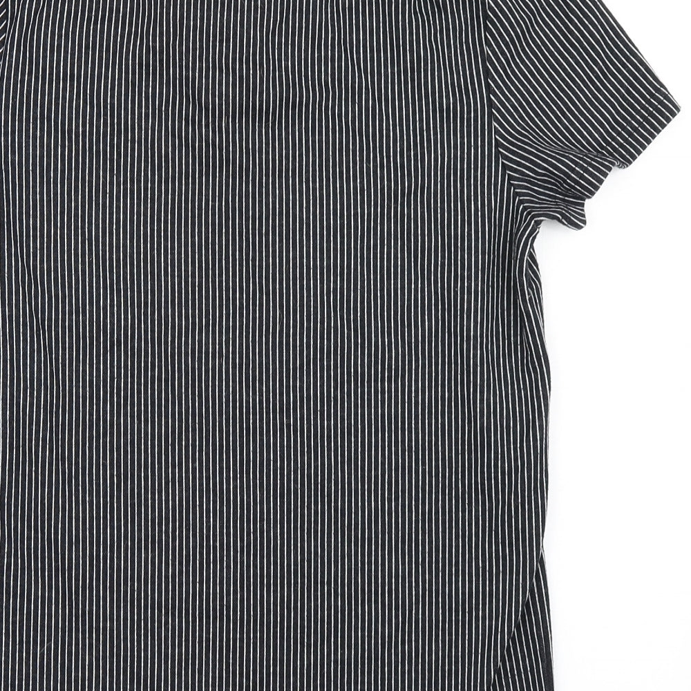 Boohoo MAN Mens Blue Striped   Polo Size XS
