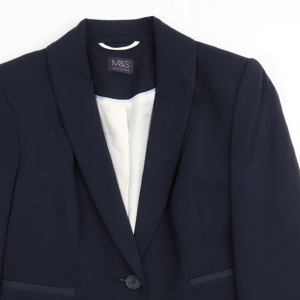 M&S Womens Blue   Jacket Blazer Size 8
