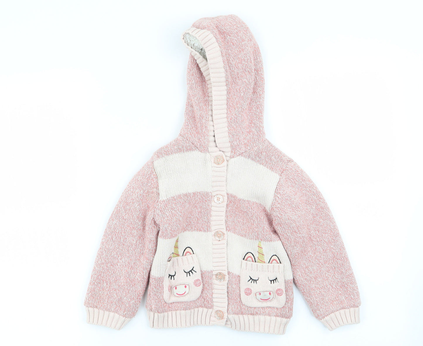 Nutmeg Girls Pink   Cardigan Jumper Size 3-4 Years