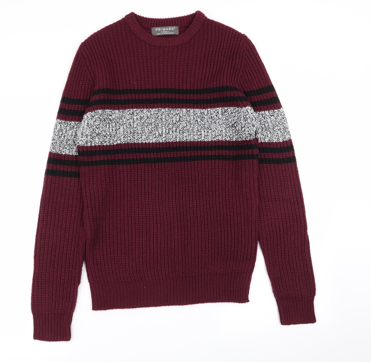 Primark Mens Multicoloured Striped  Pullover Jumper Size XS