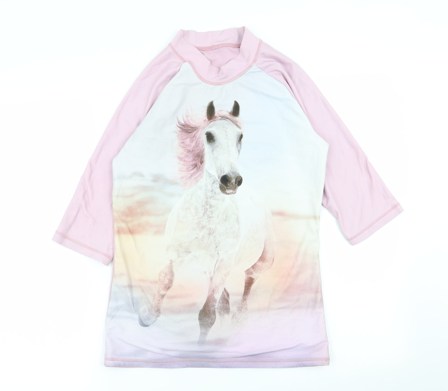 NEXT Girls Beige Animal Print  Basic T-Shirt Size 16 Years