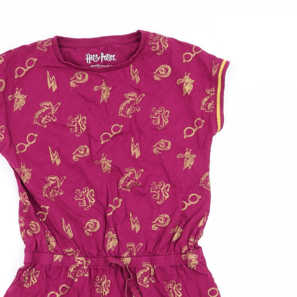 Harry Potter Girls Red Geometric  Fit & Flare  Size 11-12 Years