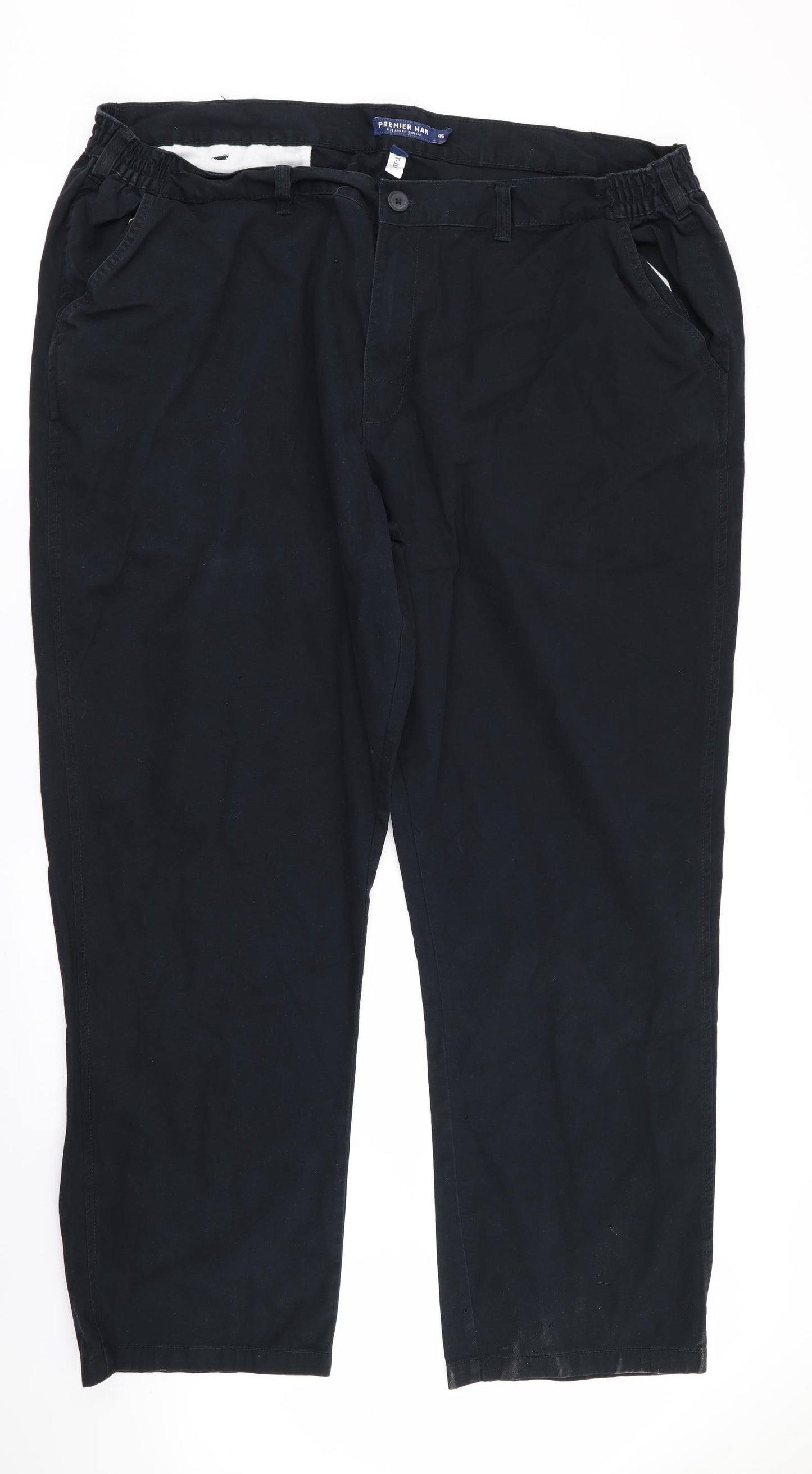 premier man Mens Black   Chino Trousers Size 46 in L30 in