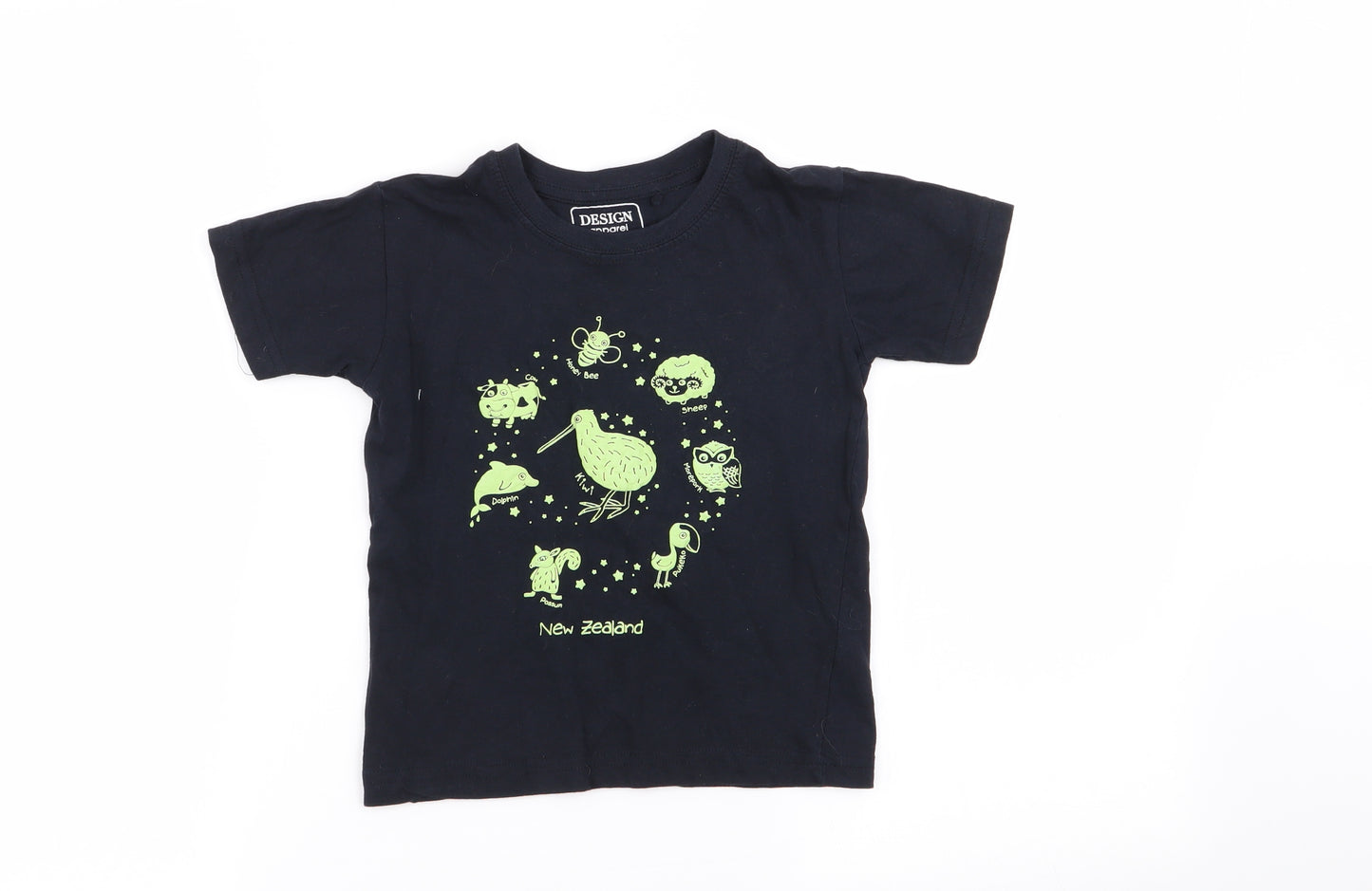design apparel Boys Black   Basic T-Shirt Size 4 Years
