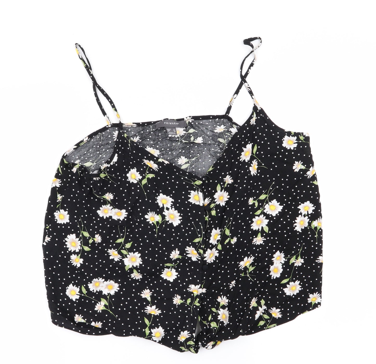 Primark Womens Black Polka Dot  Camisole Tank Size 16
