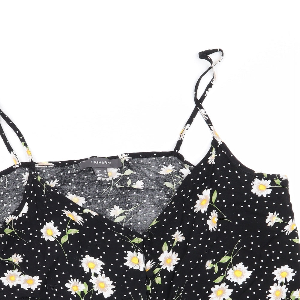 Primark Womens Black Polka Dot  Camisole Tank Size 16
