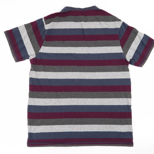 Asda George Mens Multicoloured Striped   T-Shirt Size M
