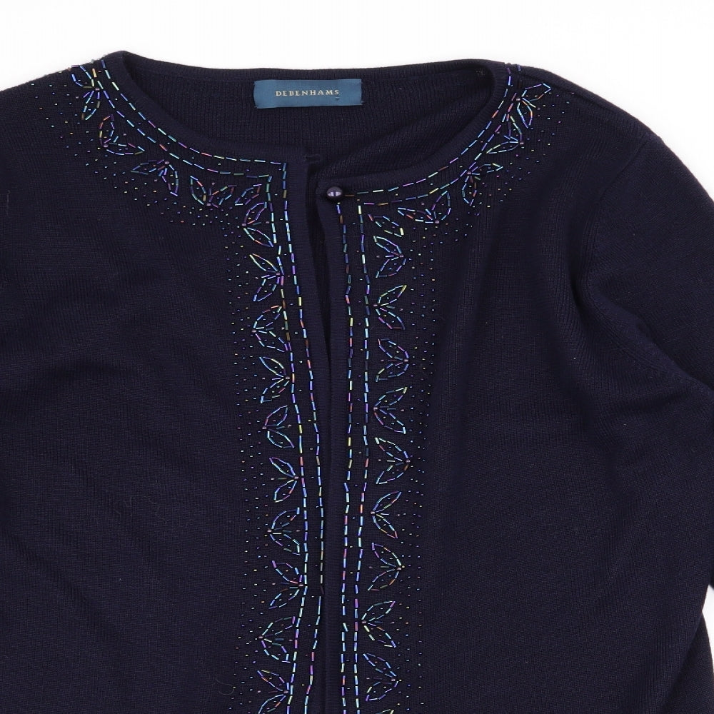 Debenhams Womens Blue   Cardigan Jumper Size 16