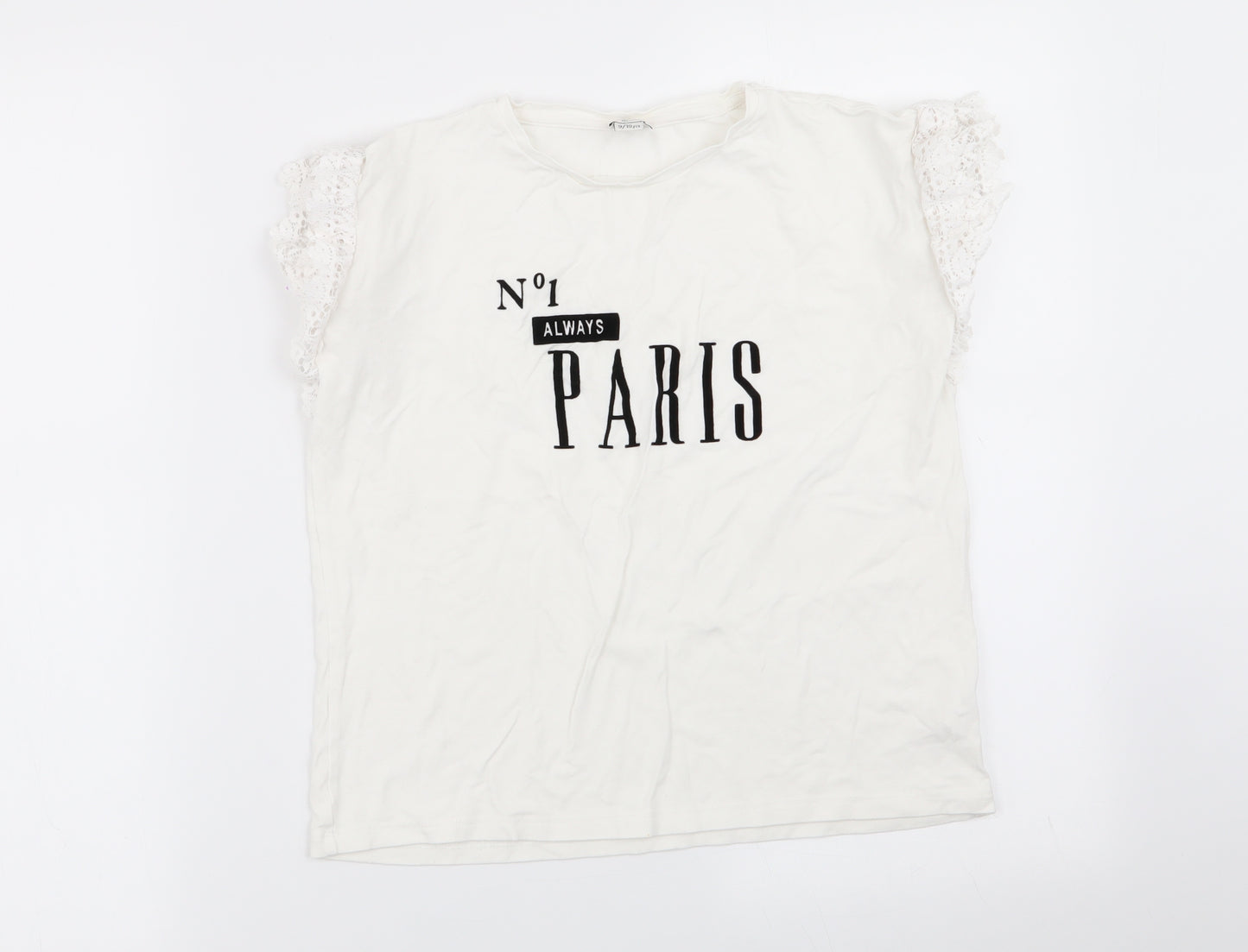 River Island Girls White   Basic T-Shirt Size 9-10 Years