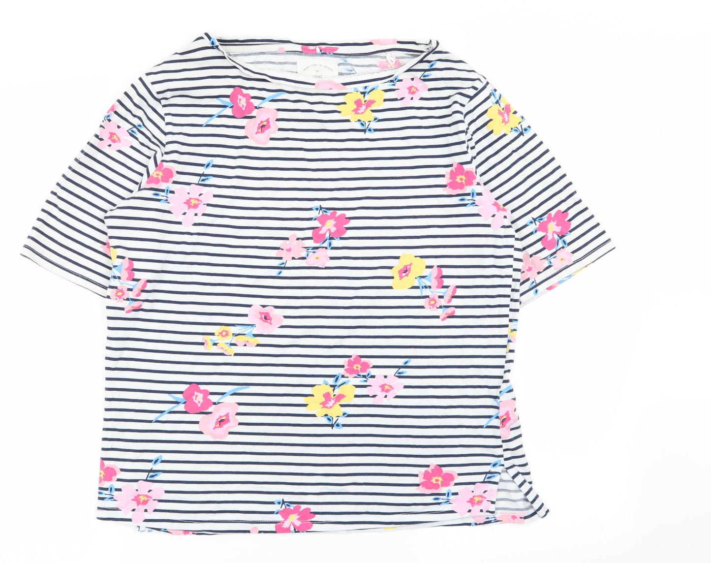 NEXT Womens Multicoloured Striped  Top Pyjama Top Size M