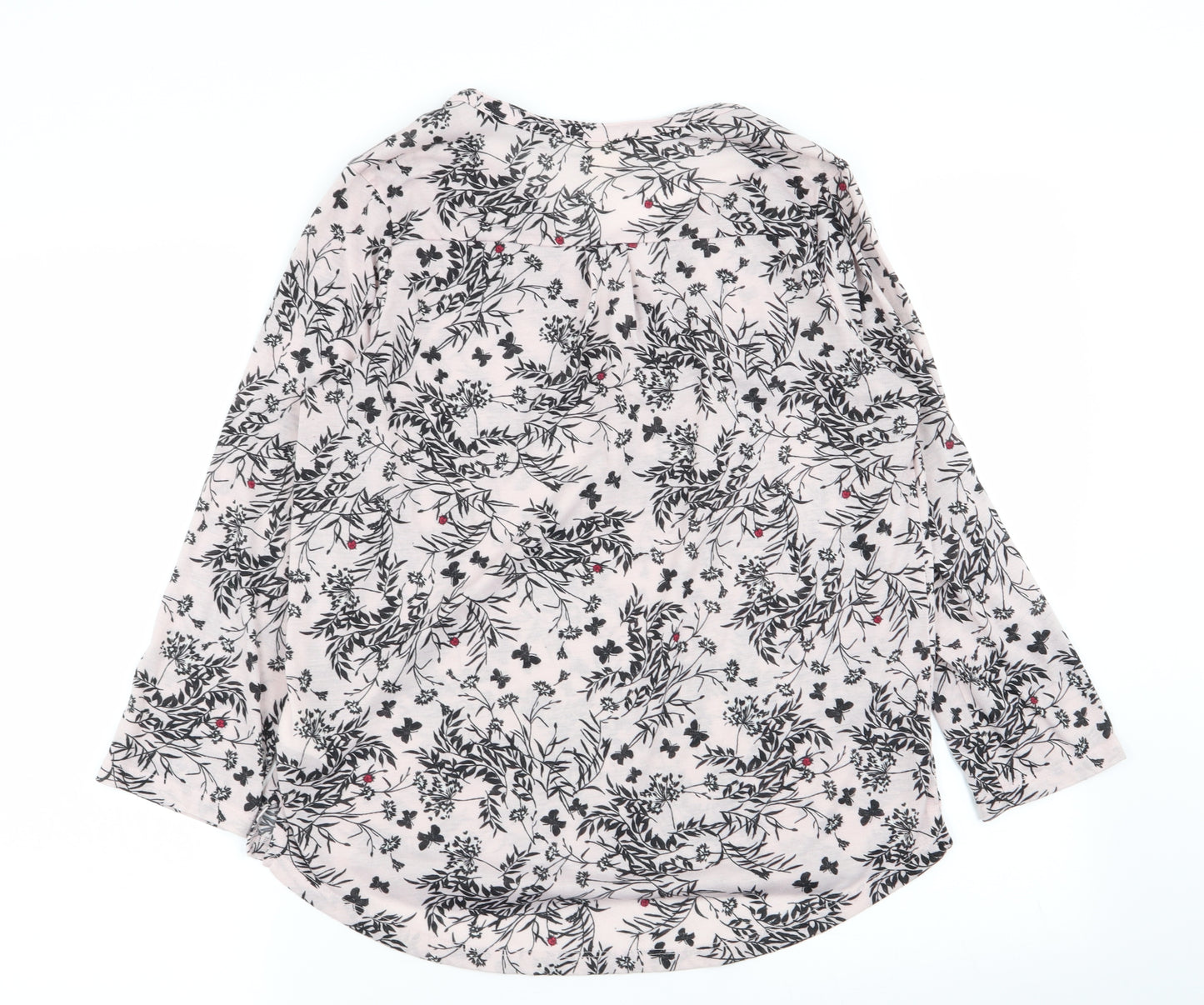 H&M Womens Pink Floral  Basic T-Shirt Size S