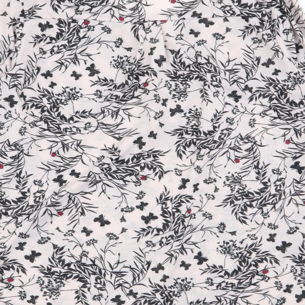H&M Womens Pink Floral  Basic T-Shirt Size S