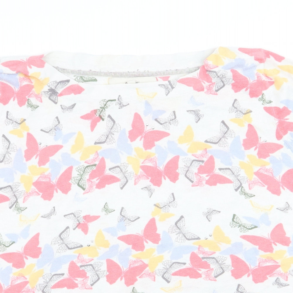 NEXT Womens White   Basic T-Shirt Size 12  - Butterflies print