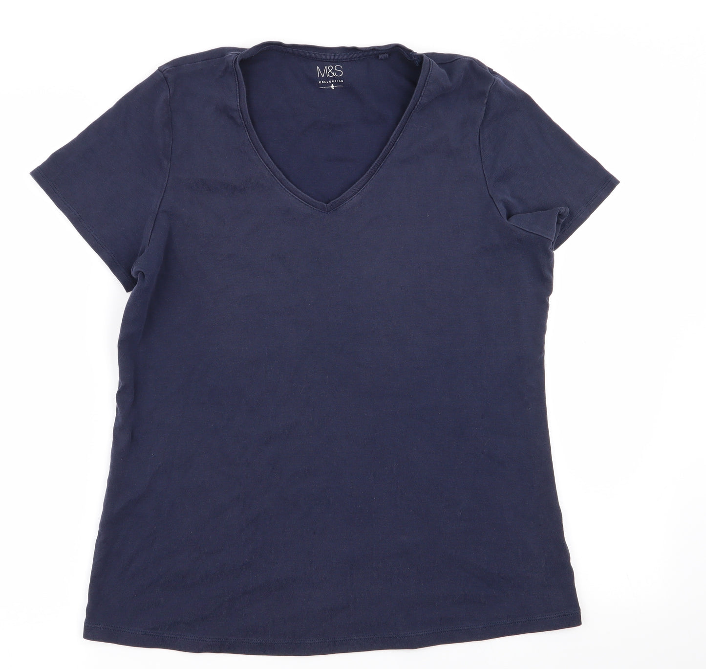 M&S Womens Blue   Basic T-Shirt Size 18