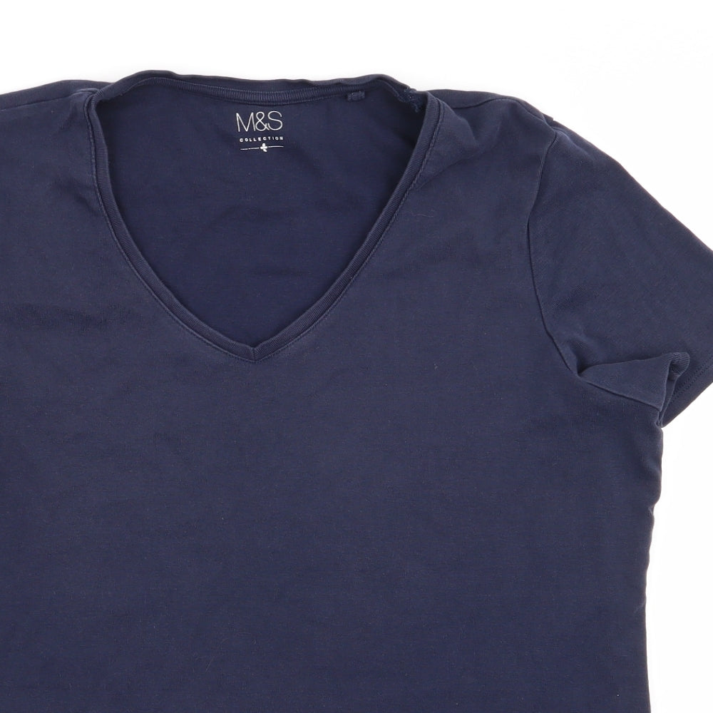 M&S Womens Blue   Basic T-Shirt Size 18
