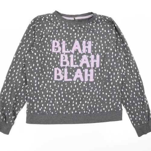 Asda George Womens Grey Polka Dot  Pullover Jumper Size 12