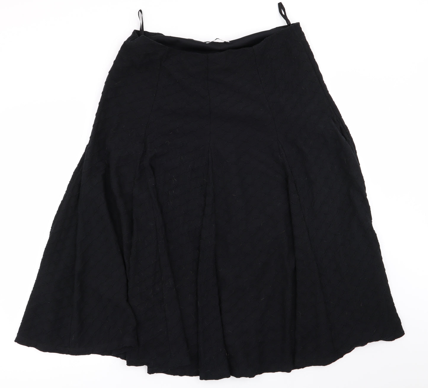 M&S Womens Black   Flare Skirt Size 16  - Stretch waistband