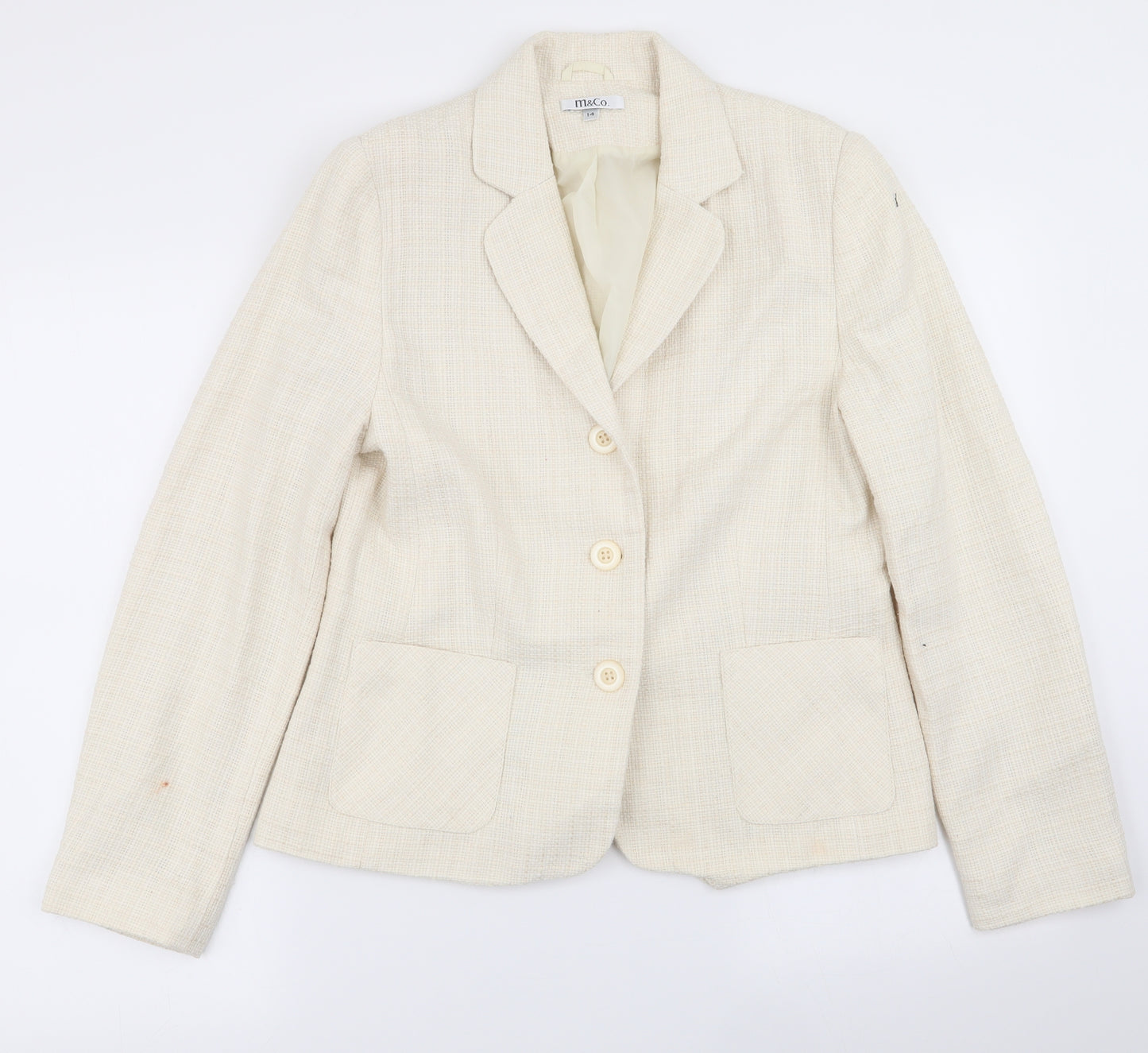 M&Co Womens Ivory   Jacket Blazer Size 14