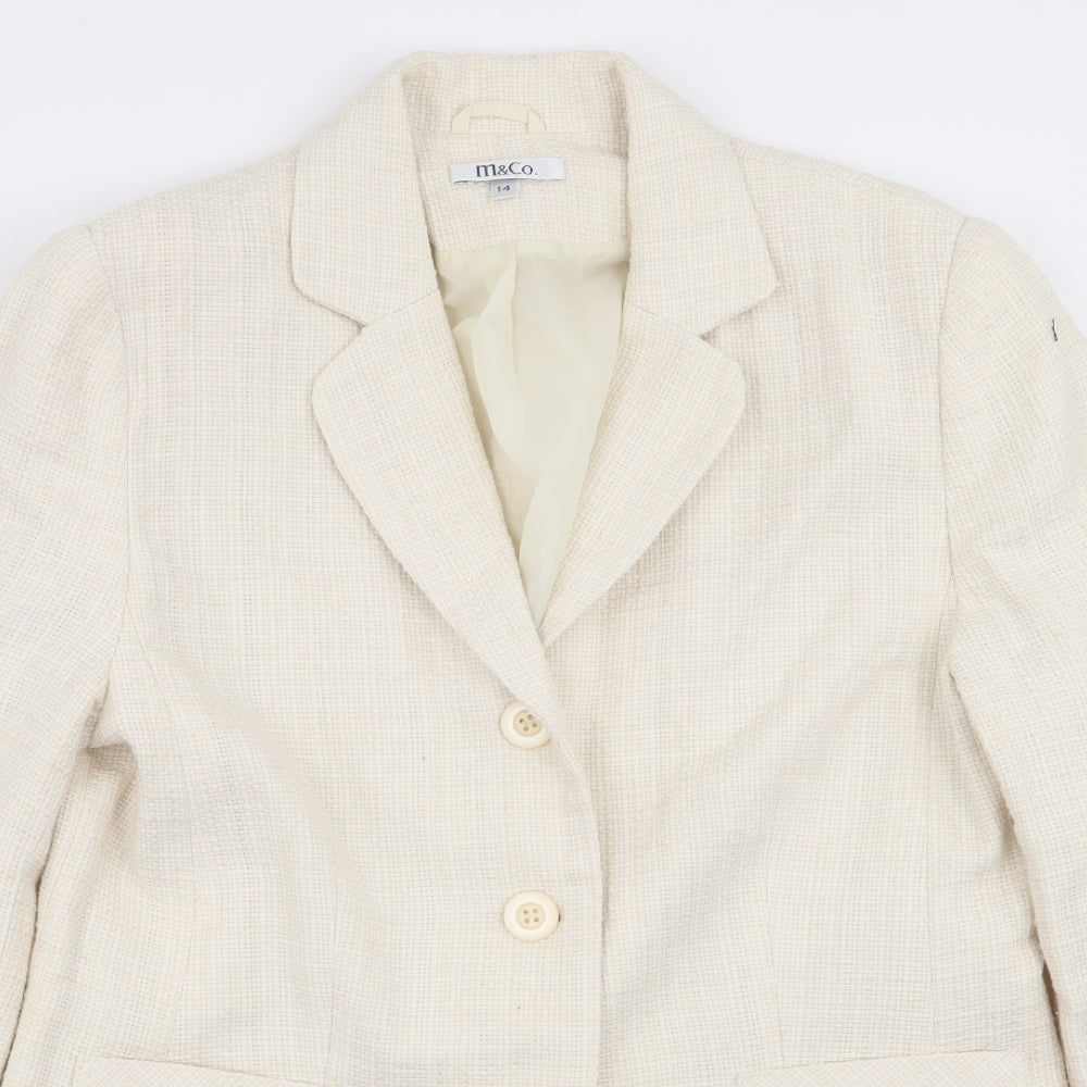 M&Co Womens Ivory   Jacket Blazer Size 14