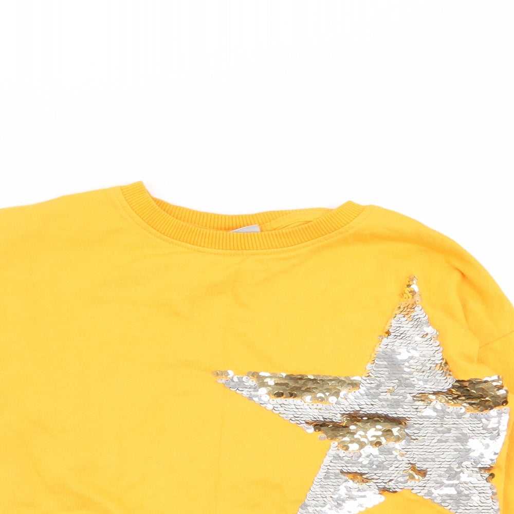 Matalan Girls Yellow   Pullover Jumper Size 7 Years