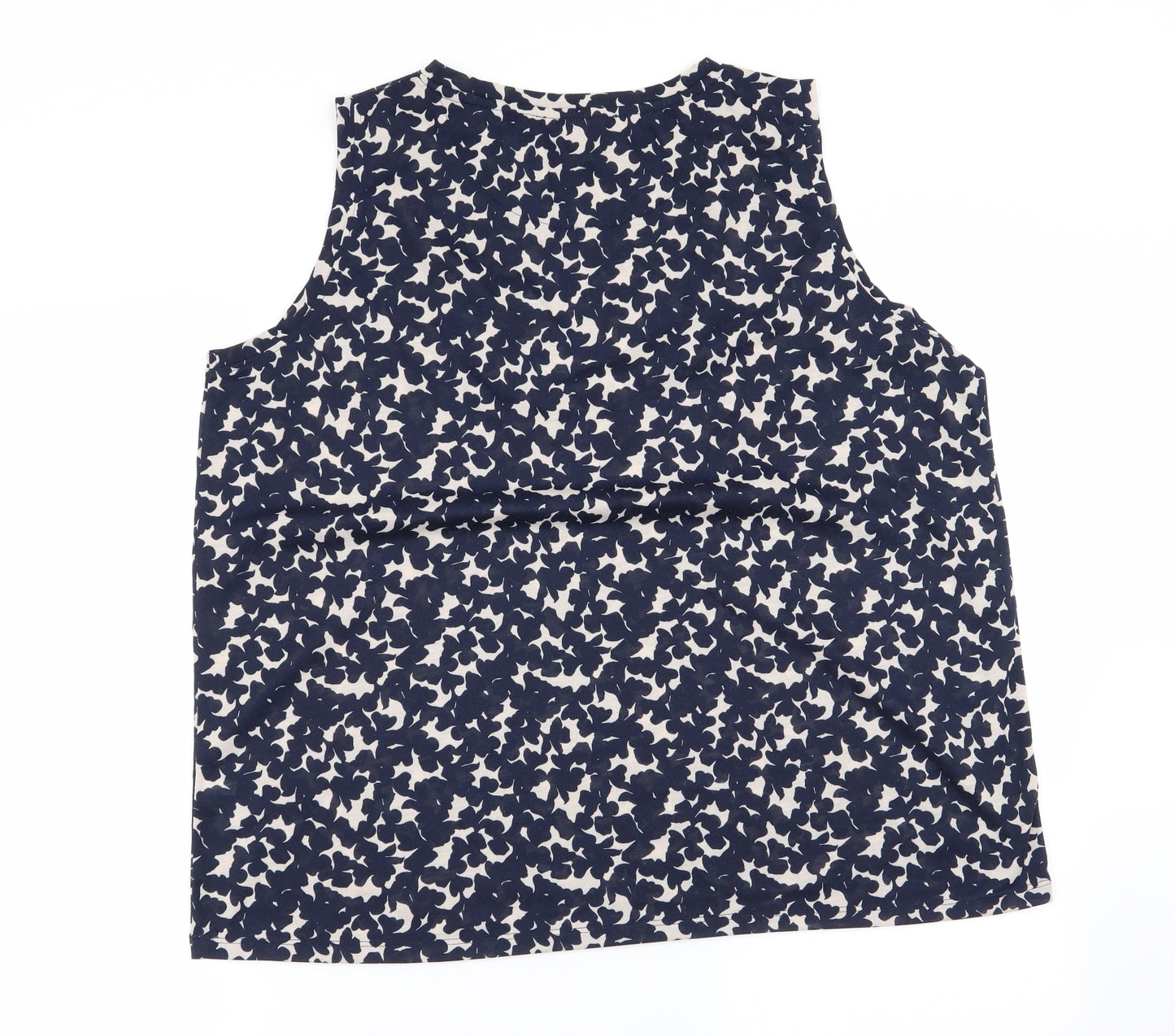 M&s Womens Blue Geometric  Basic Tank Size 16