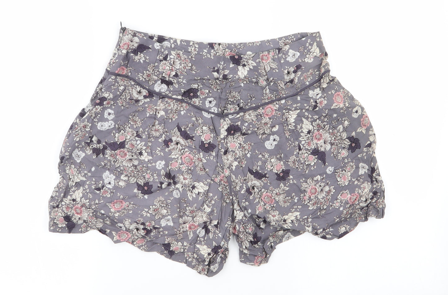 Papaya Womens Grey Floral  Hot Pants Shorts Size 10