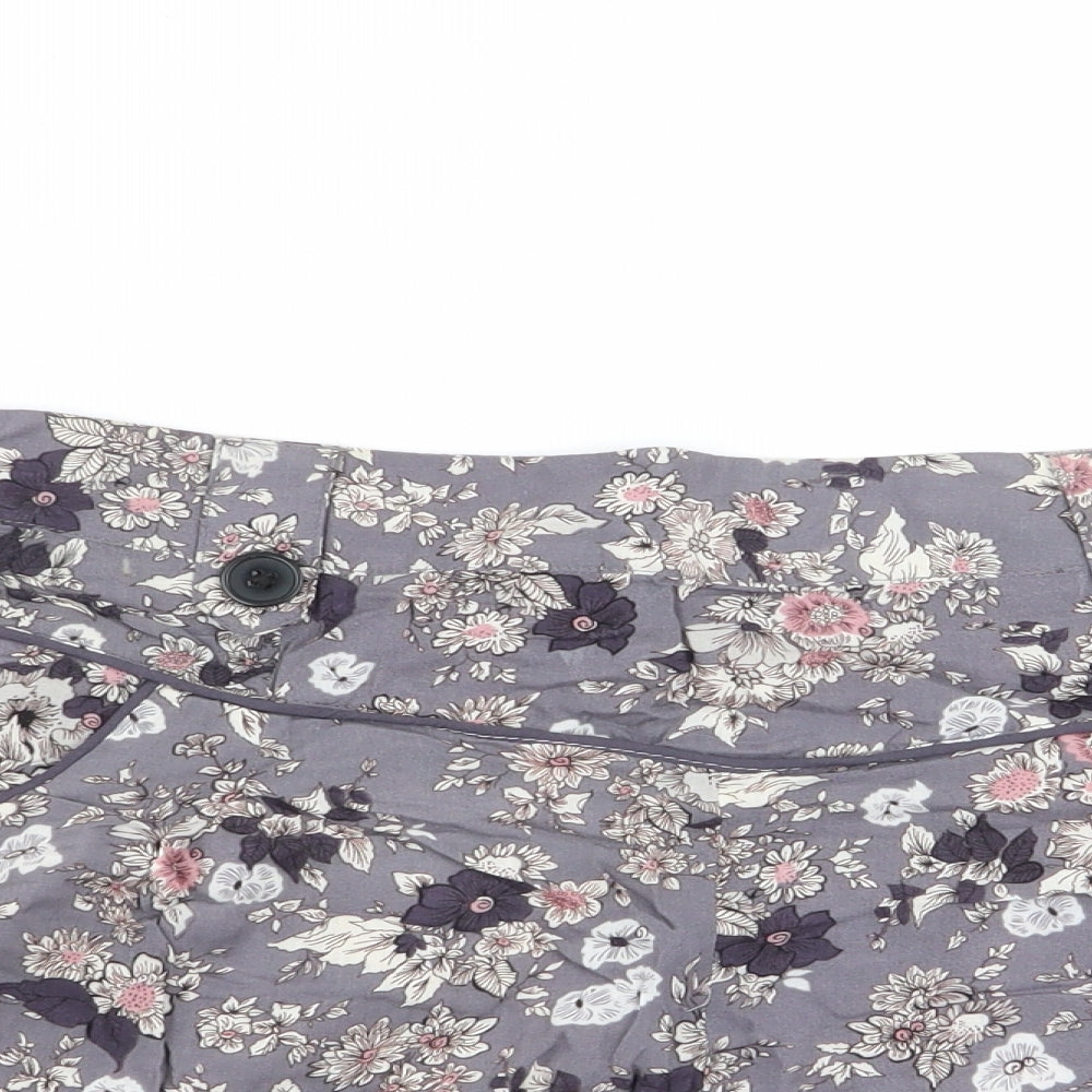 Papaya Womens Grey Floral  Hot Pants Shorts Size 10
