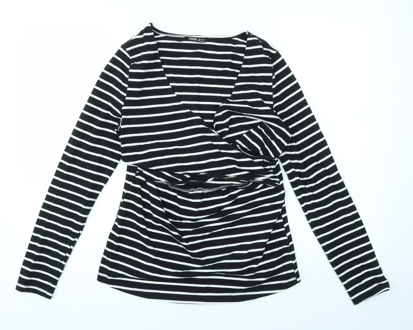 SheIn Womens Multicoloured Striped  Basic T-Shirt Size S