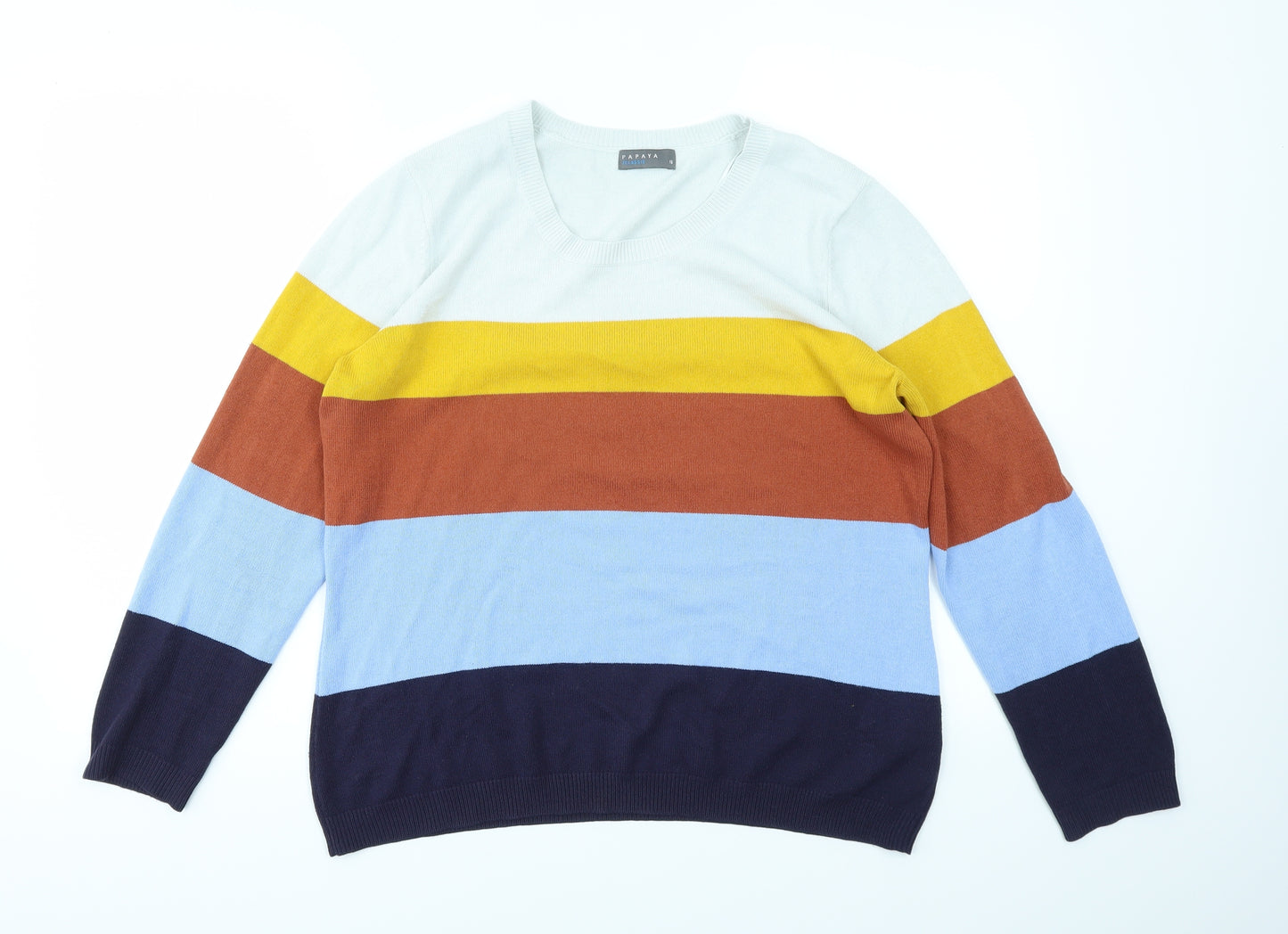 Matalan Womens Multicoloured Striped  Pullover Jumper Size 16