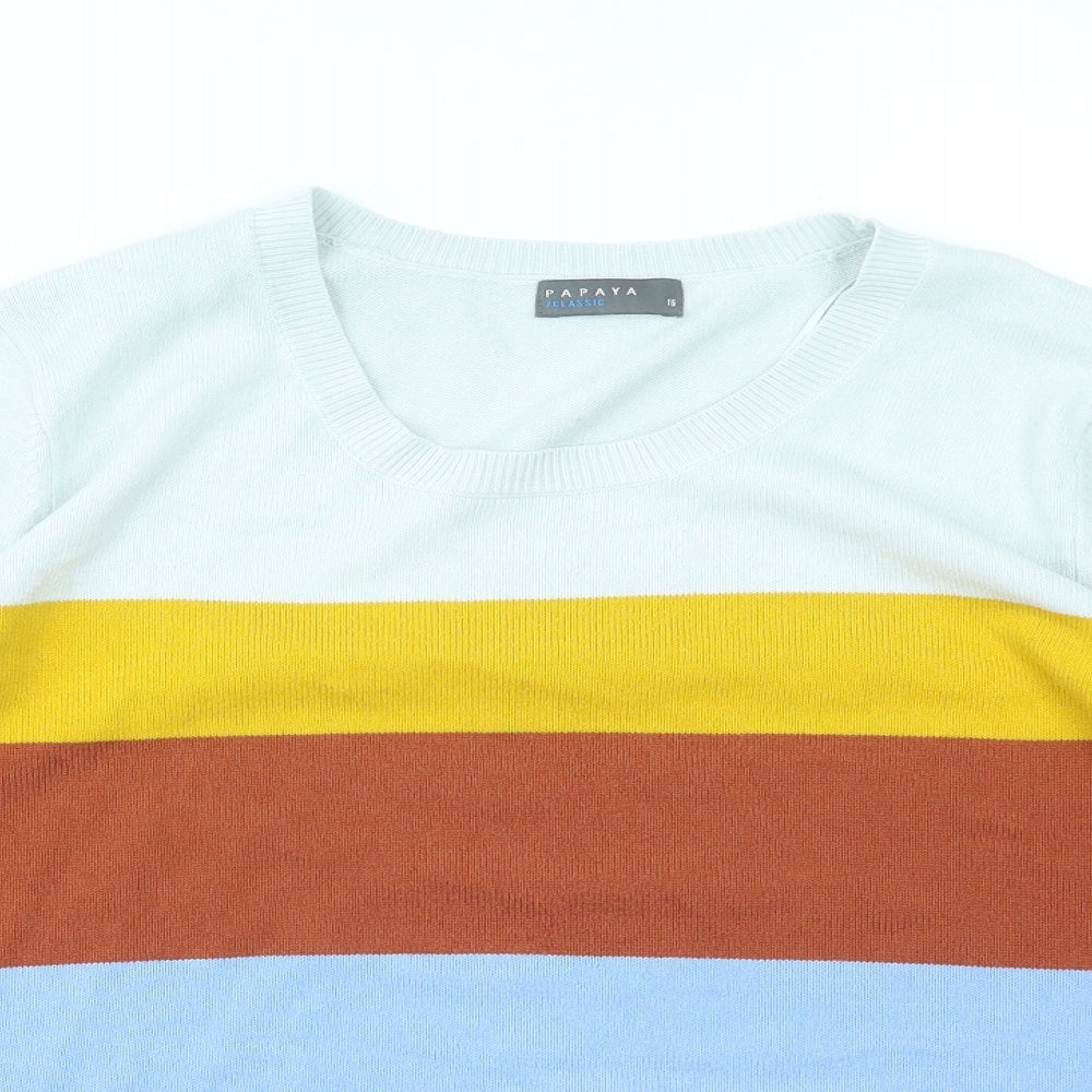 Matalan Womens Multicoloured Striped  Pullover Jumper Size 16